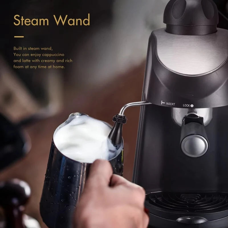 Espresso Machine Steam Wand Milk Frother 4-Cup Capacity