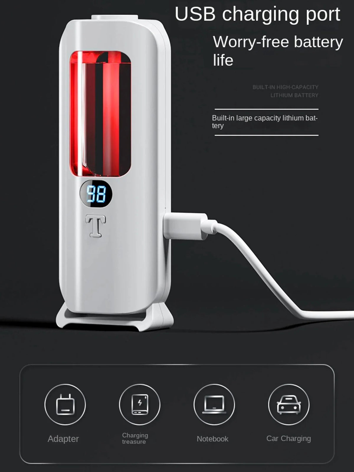 Essential Oil Diffuser Rechargeable Digital Display 5 Spray Modes Wall-Mountable