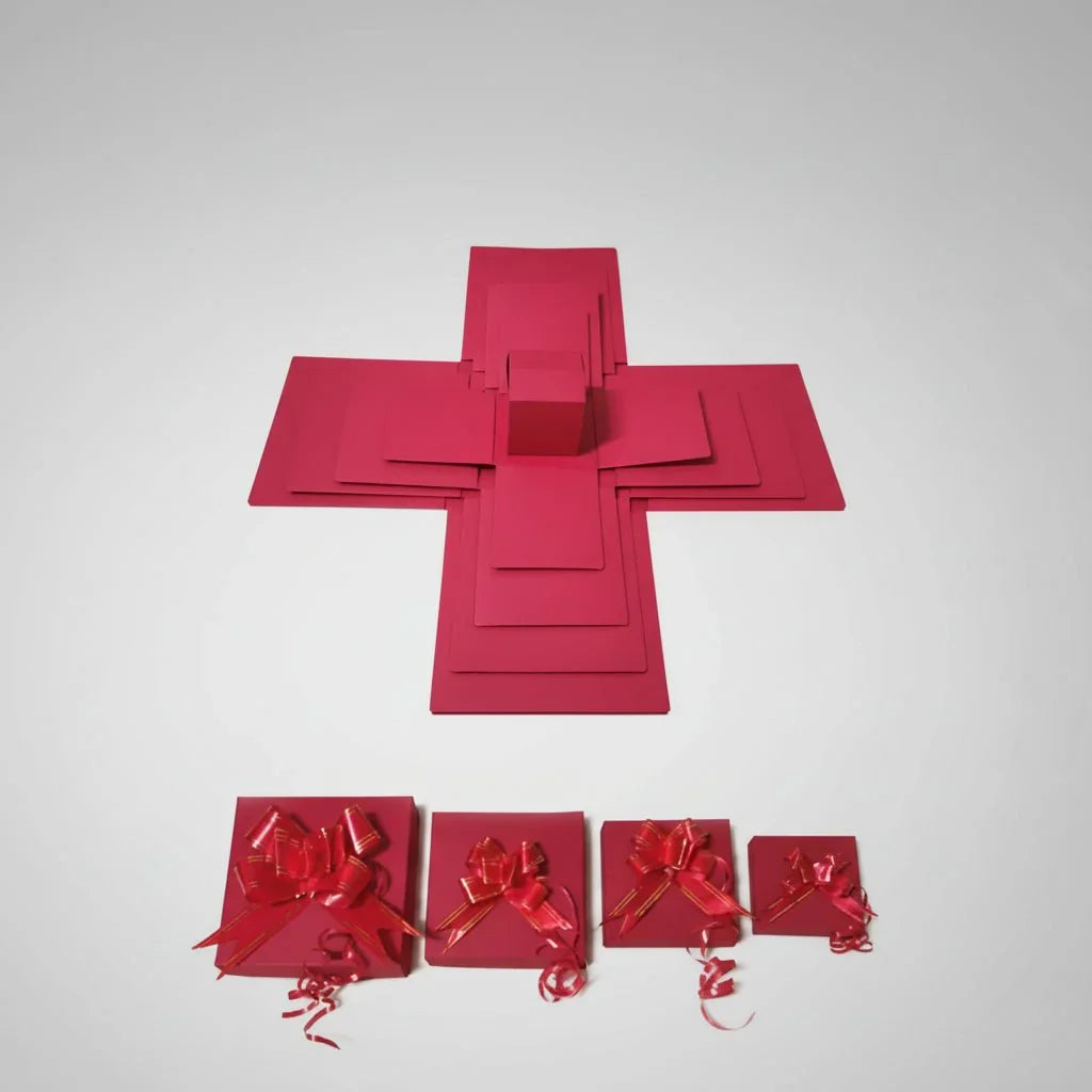 Explosion Gift Box Foldable Four-Panel Photo Display