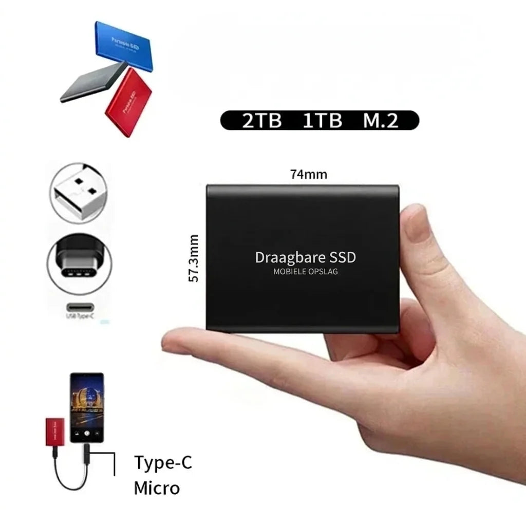 External SSD 1050 MB/s USB-C Shock-Resistant 2 TB