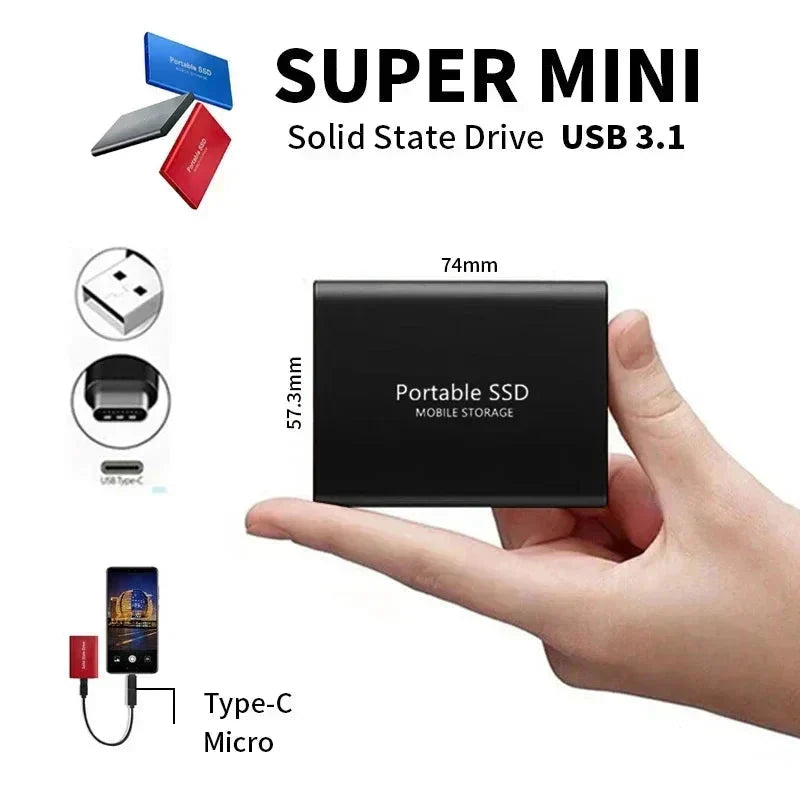External SSD Drive 128TB USB-C Shock-Resistant