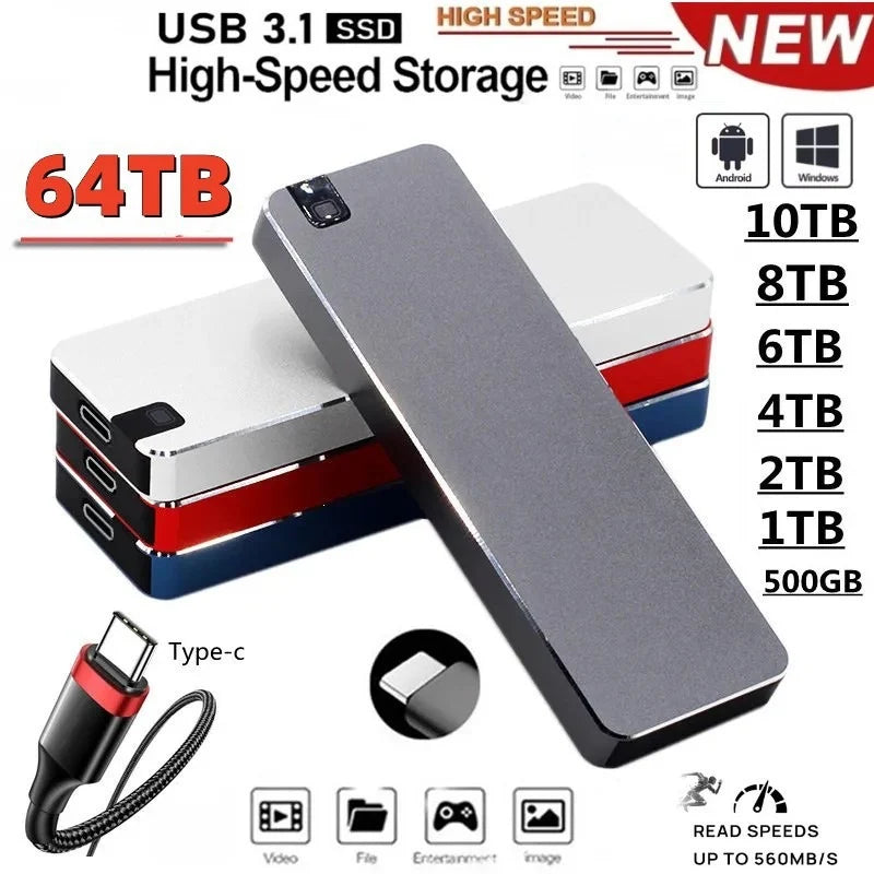 External SSD High-Speed USB-C & USB 3.1 Connectivity