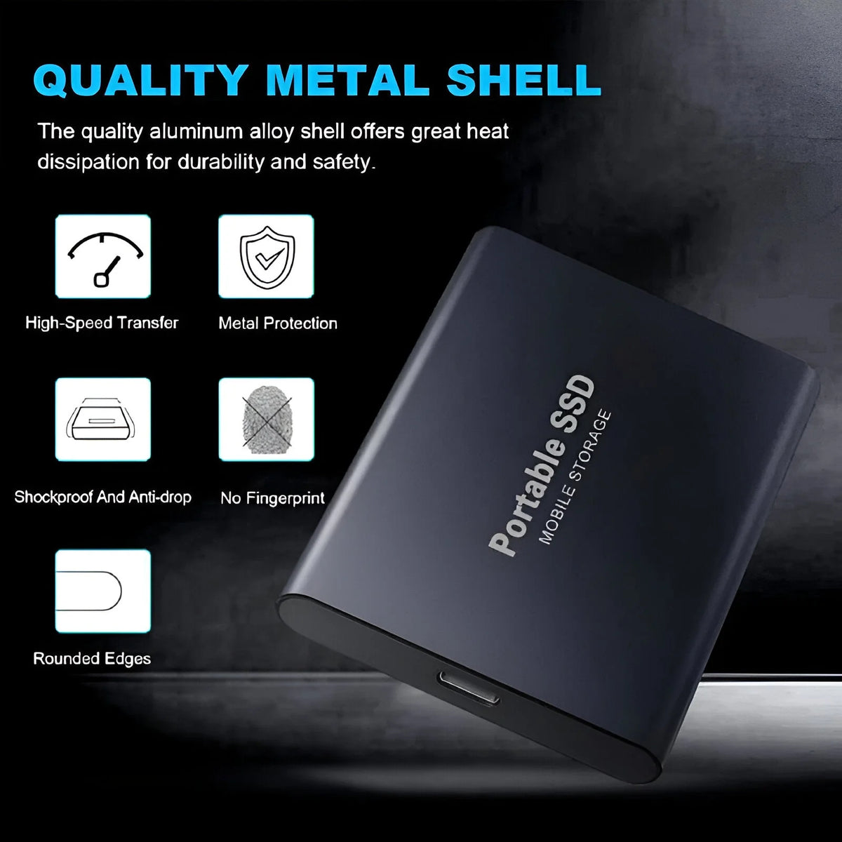 External SSD Portable Solid-State Storage Universal Port Connection