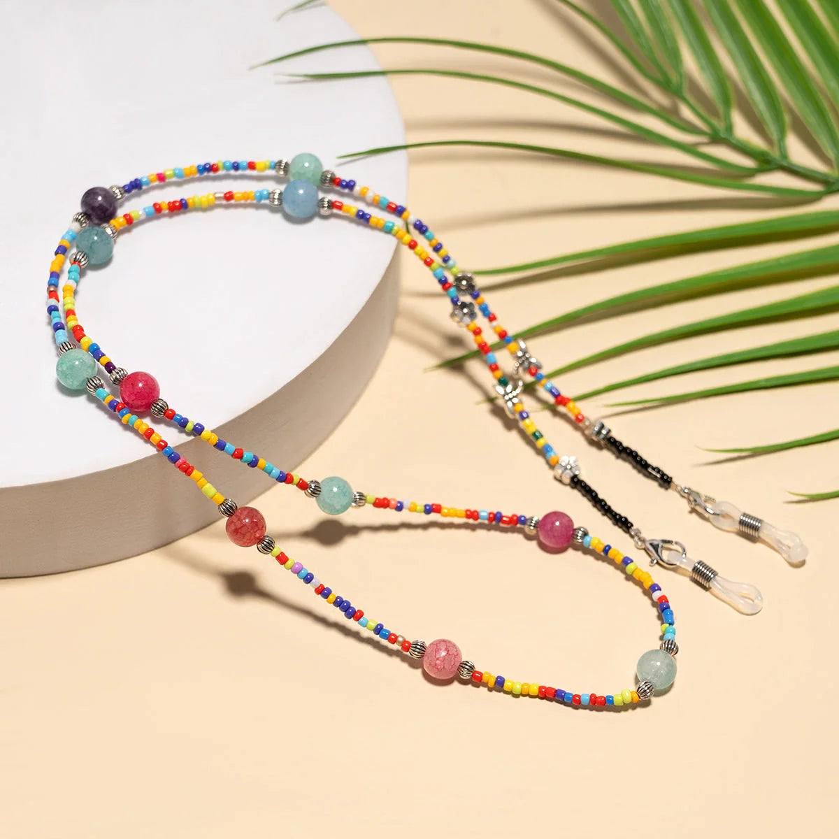 Eyeglass Chain Colorful Beaded Adjustable Fit