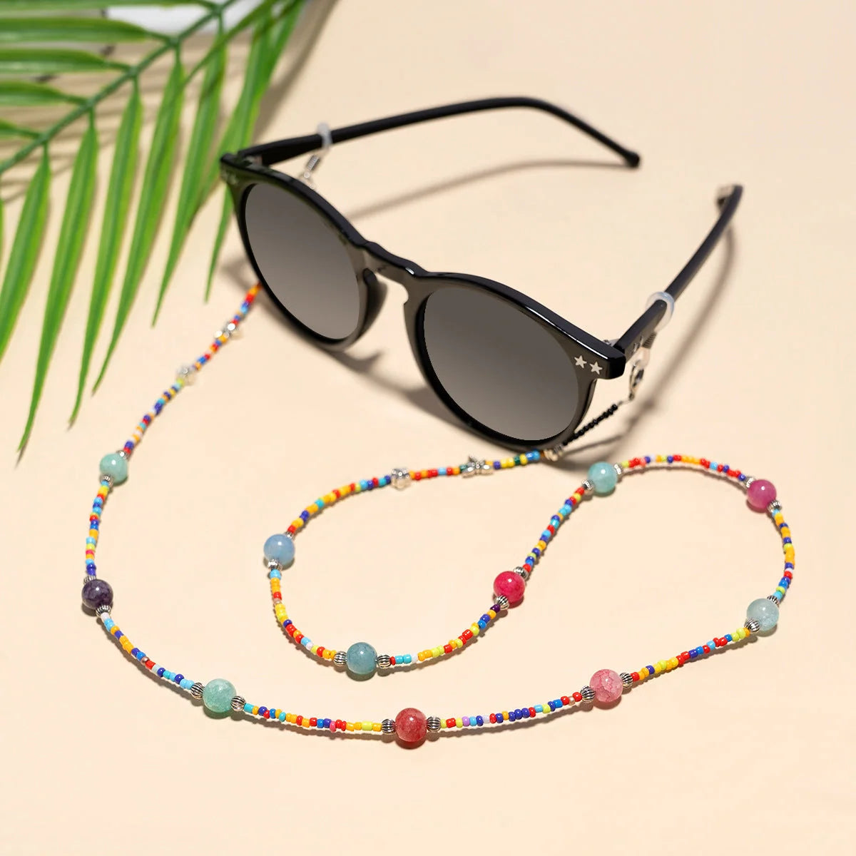 Eyeglass Chain Colorful Beaded Adjustable Fit
