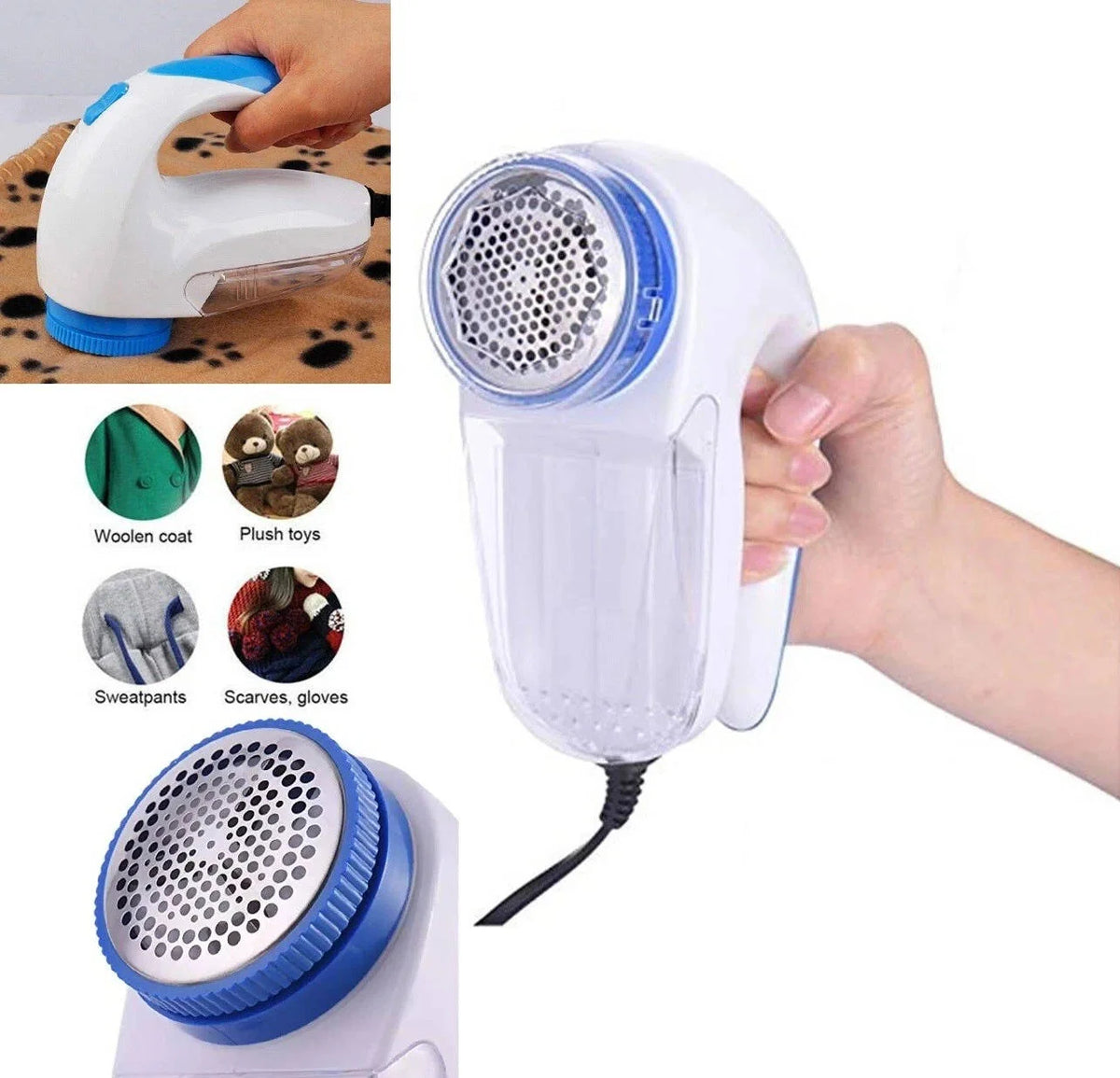 Fabric Shaver Electric Three Floating Blades Stainless Steel Cutter
