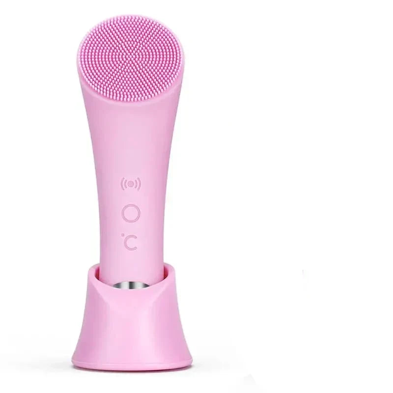 Facial Cleansing Brush Silicone Bristles Heated Tip