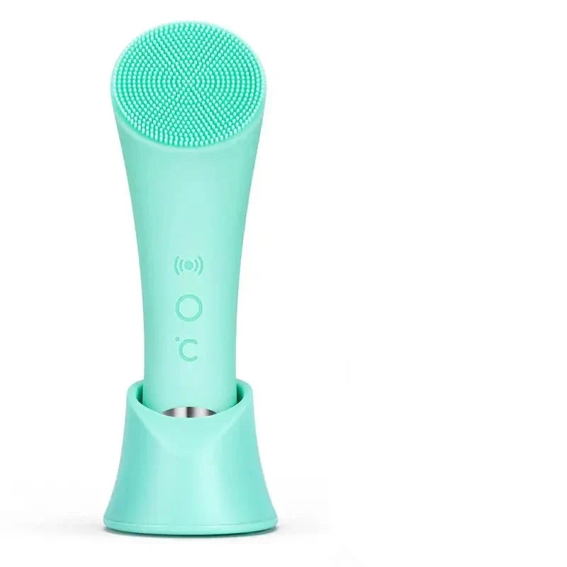 Facial Cleansing Brush Silicone Bristles Heated Tip