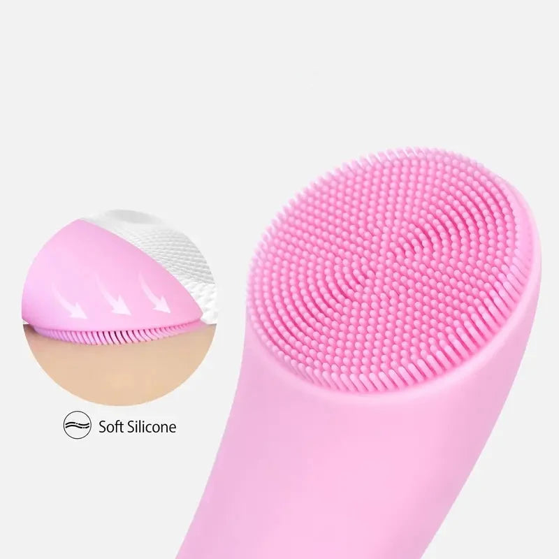 Facial Cleansing Brush Silicone Bristles Heated Tip