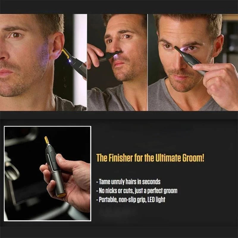 Facial Hair Trimmer Built-In LED Rinseable Head