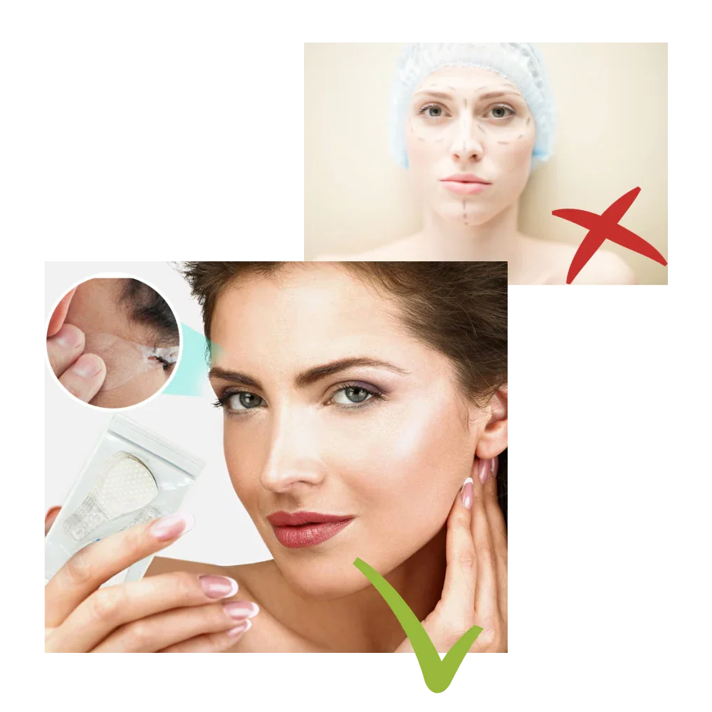 Facial Lift Tape Clear Reusable 40-Piece Set