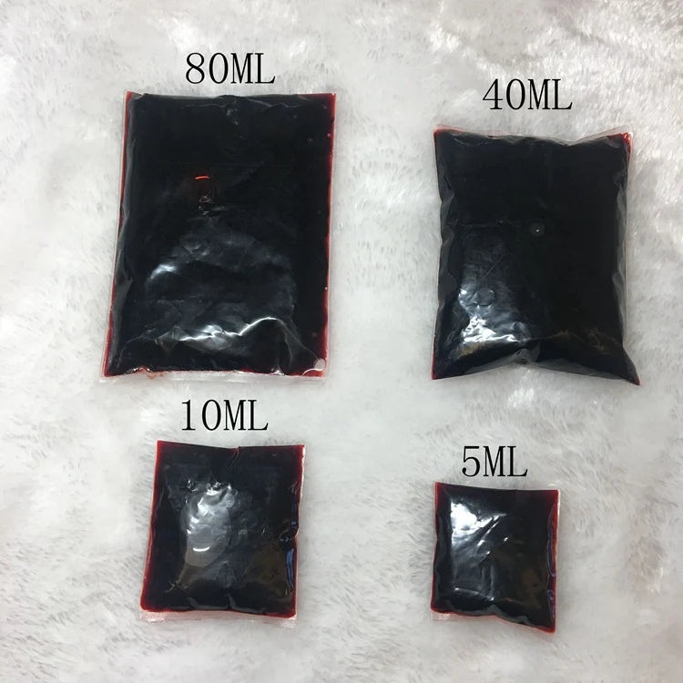 Fake Blood Liquid Dark Red Non-Toxic Easy-Pour Pouch
