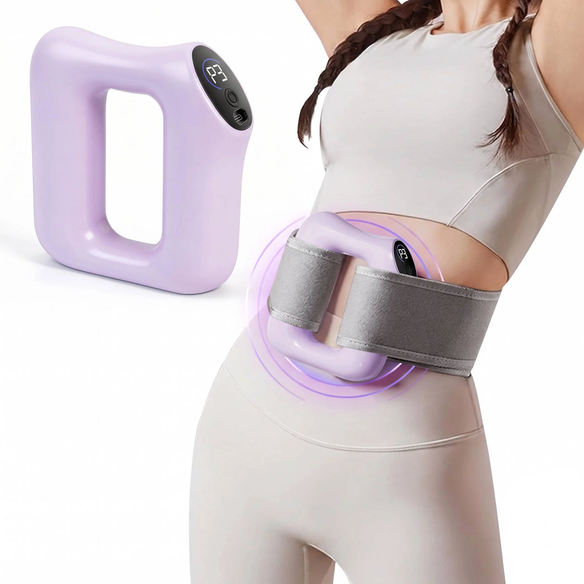 Fascia Ring Massager Adjustable Strap Warming 8 Vibration Modes