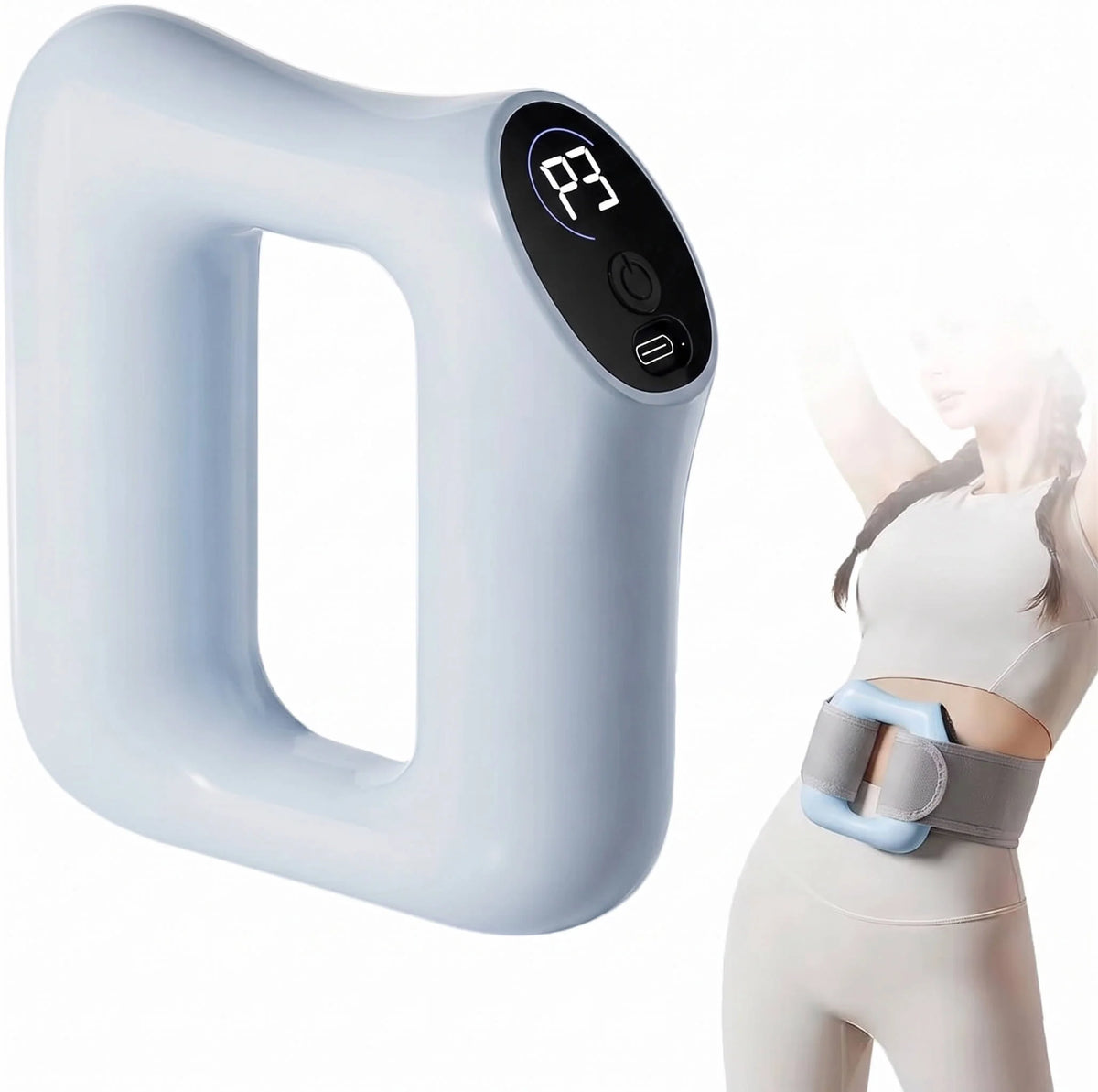 Fascia Ring Massager Adjustable Strap Warming 8 Vibration Modes