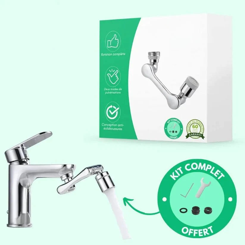 Faucet Aerator Extension 1440 Degree Swivel & Dual Spray