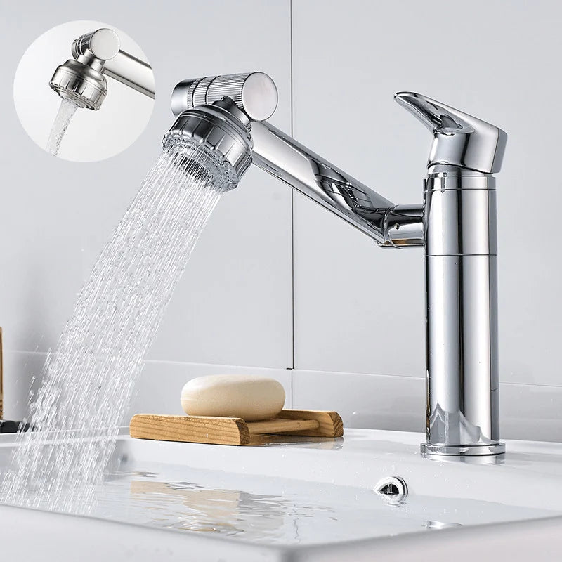 Faucet Attachment 360° Swivel Integrated Spray Stainless Steel