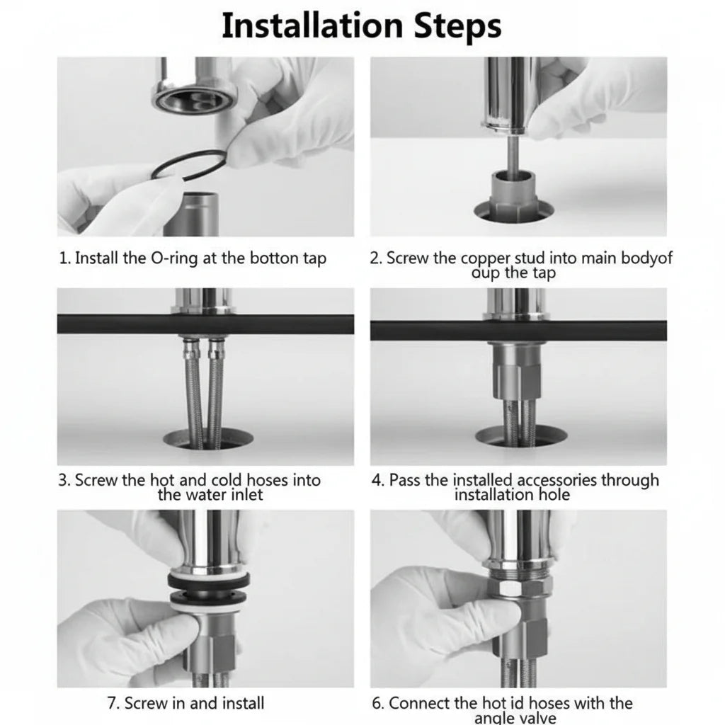 Faucet Attachment 360° Swivel Integrated Spray Stainless Steel