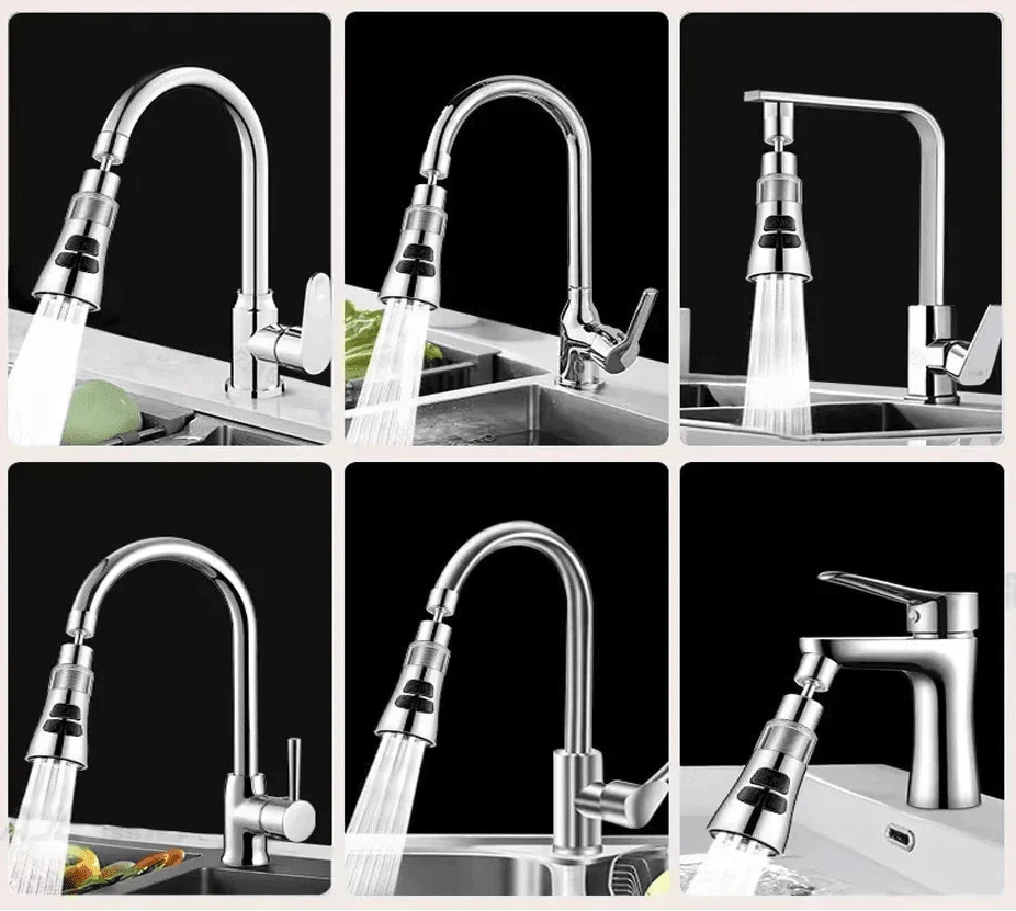 Faucet Extender 720° Rotating Spout Three Spray Modes