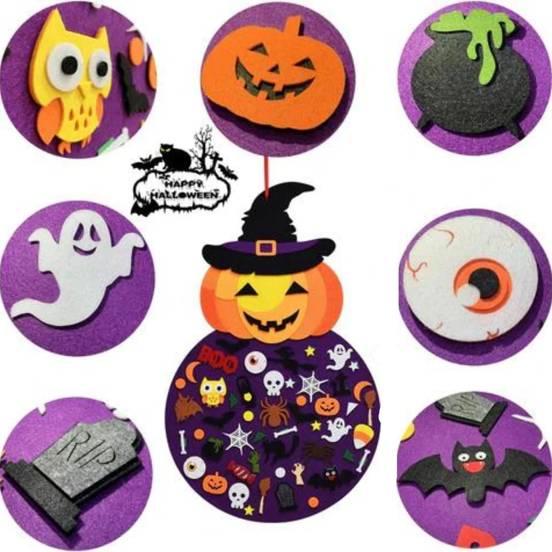 Felt Board Halloween Wall Hanging 50+ Reusable Pieces