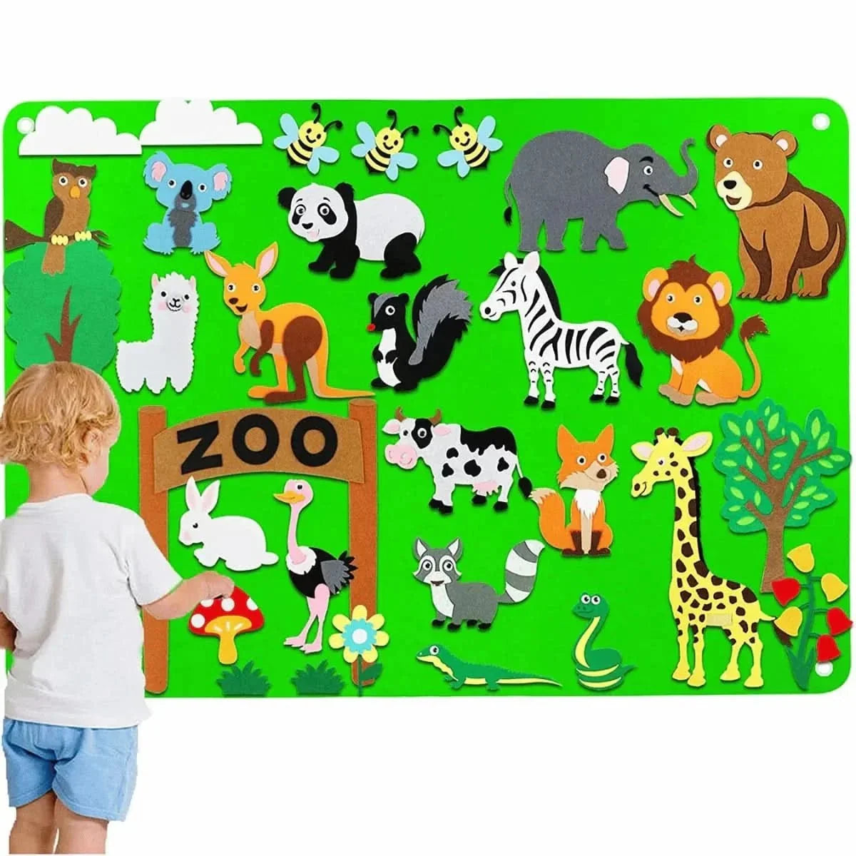 Felt Board Set Reusable Animal Figures