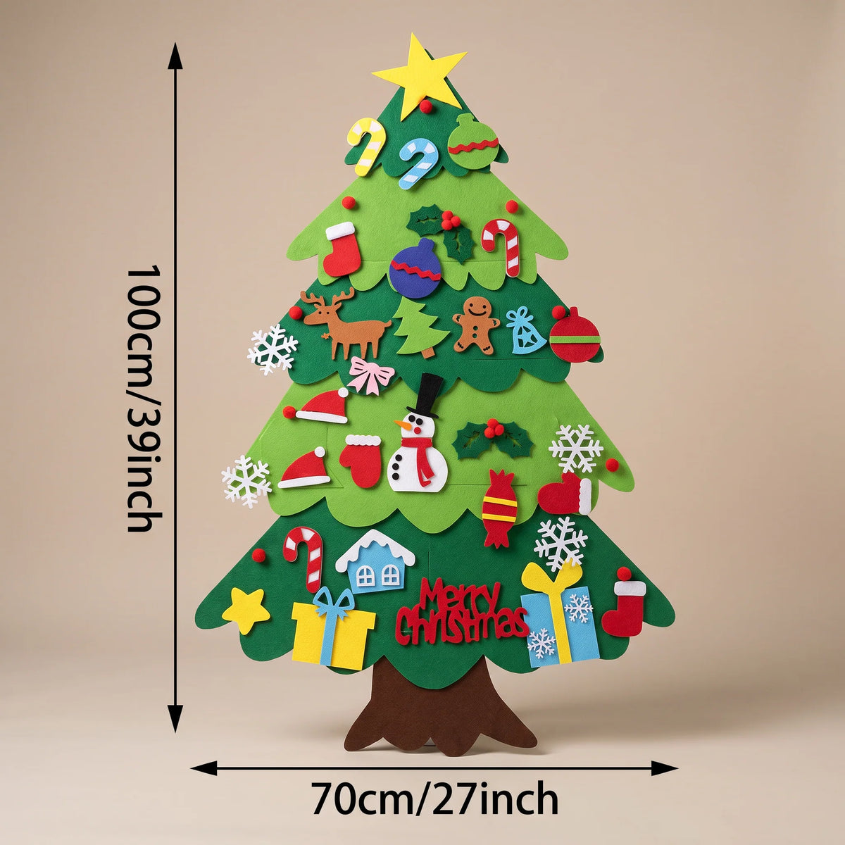 Felt Christmas Tree Removable Ornaments Reusable