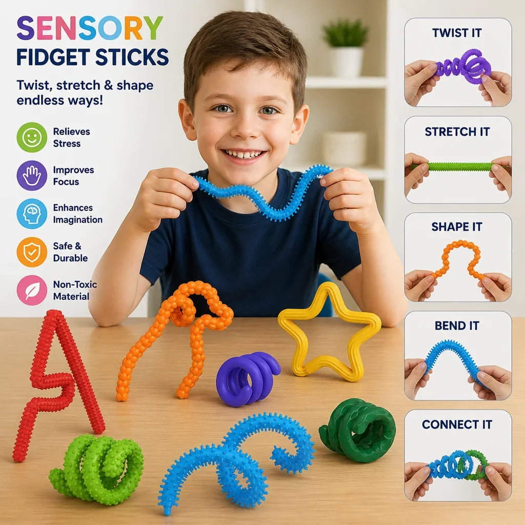 Fidget Toy Flexible Twisting Sticks Portable Sensory Play