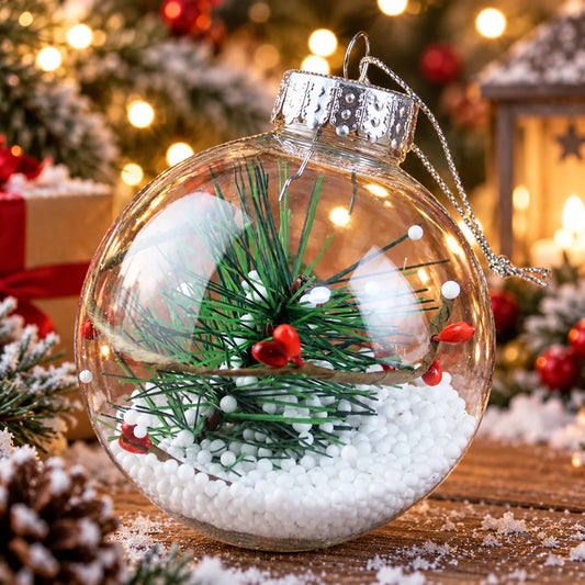 Fillable Ornaments Clear Plastic 2.4 Inch Set of 24