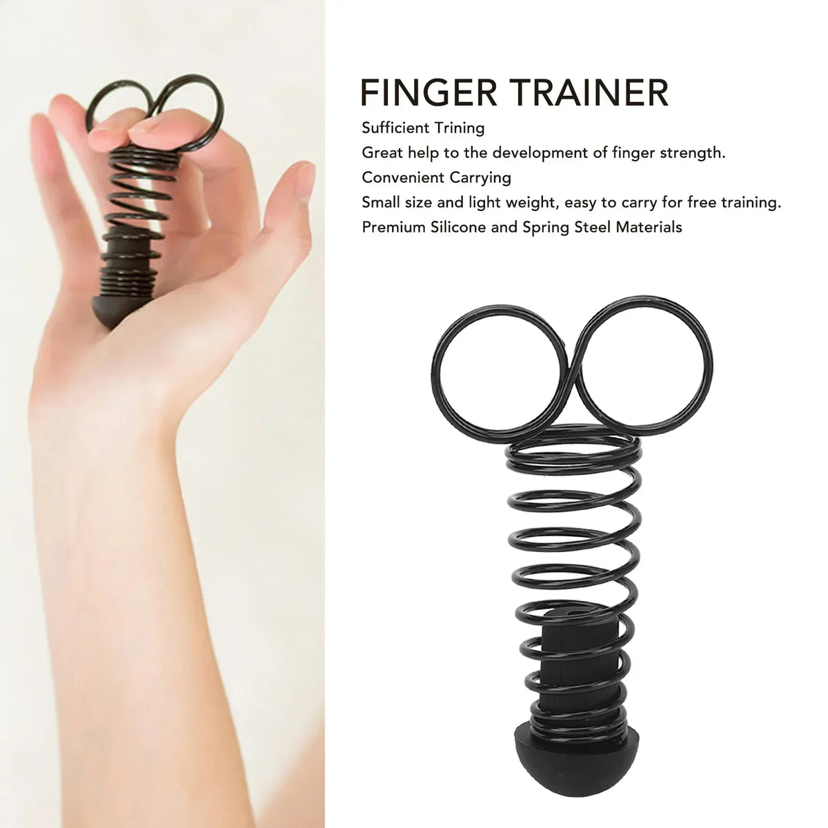 Finger Strengthener Adjustable Resistance Textured Grip With Carry Pouch