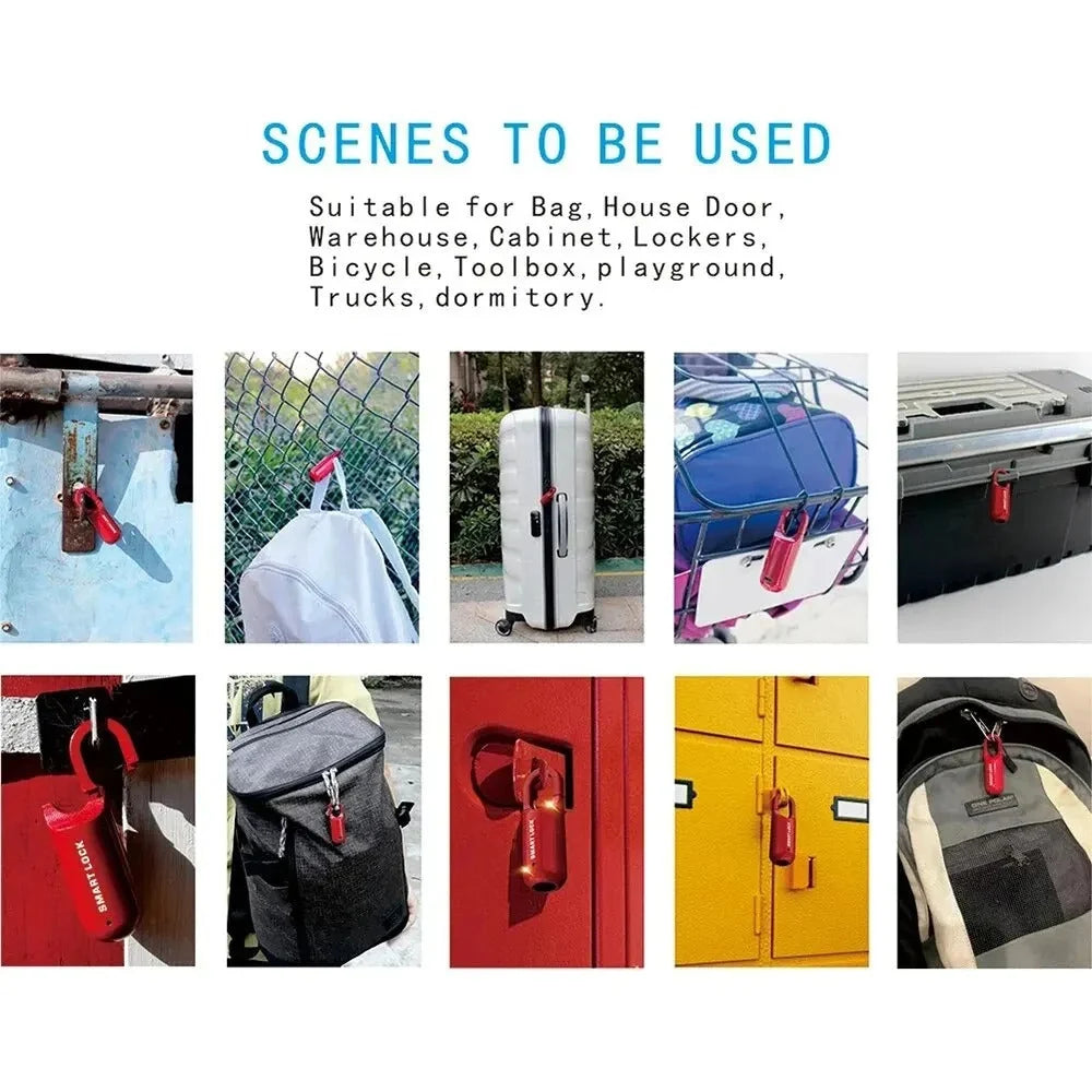 Fingerprint Padlock Zinc Alloy Stores 10 Fingerprints