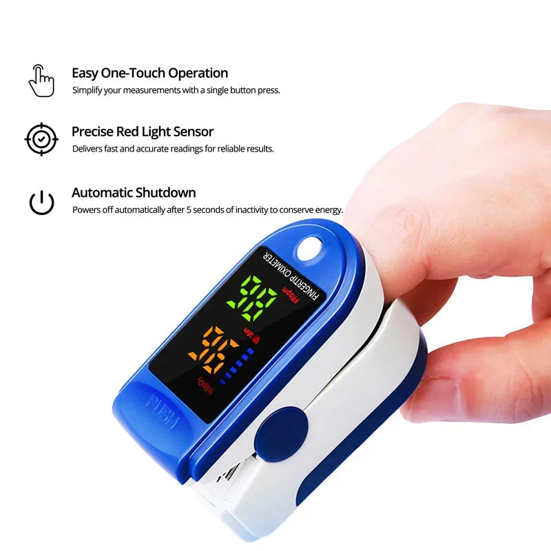 Fingertip Pulse Oximeter HD LED Display Oxygen & Pulse Monitoring