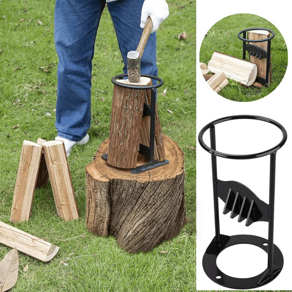 Firewood Splitter Cast Iron Fixed Wedge Wide Base