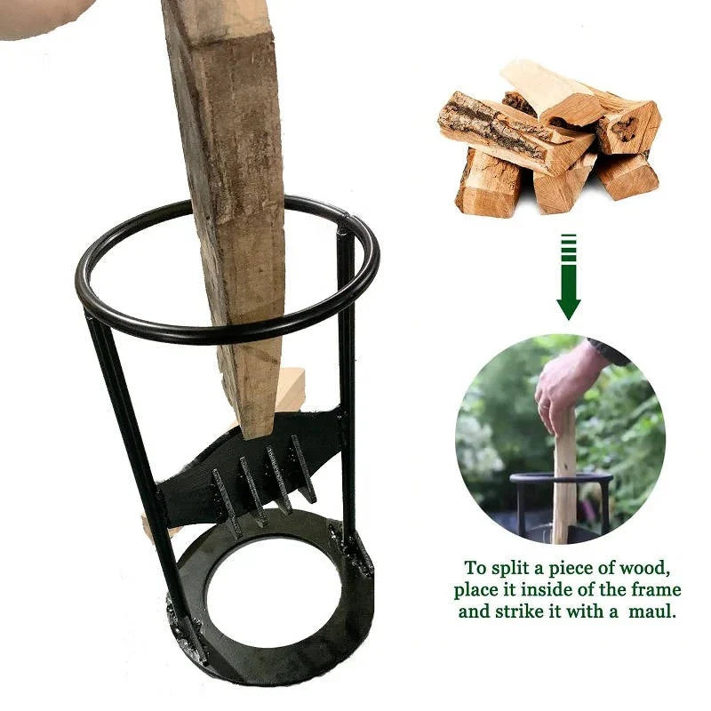 Firewood Splitter Cast Iron Fixed Wedge Wide Base