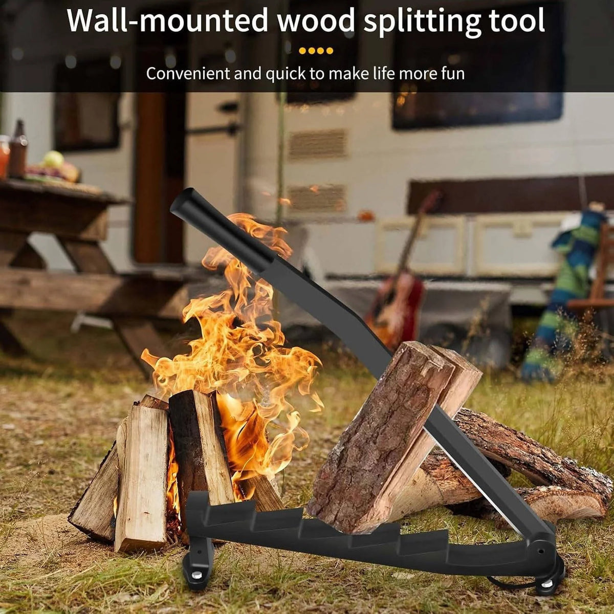 Firewood Splitter Wall-Mounted High-Carbon Steel Multiple Blades