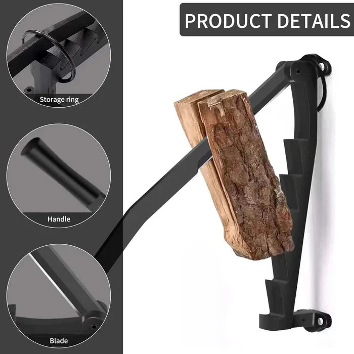 Firewood Splitter Wall-Mounted Rust-Resistant Steel