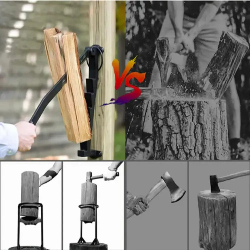Firewood Splitter Wall-Mounted Rust-Resistant Steel