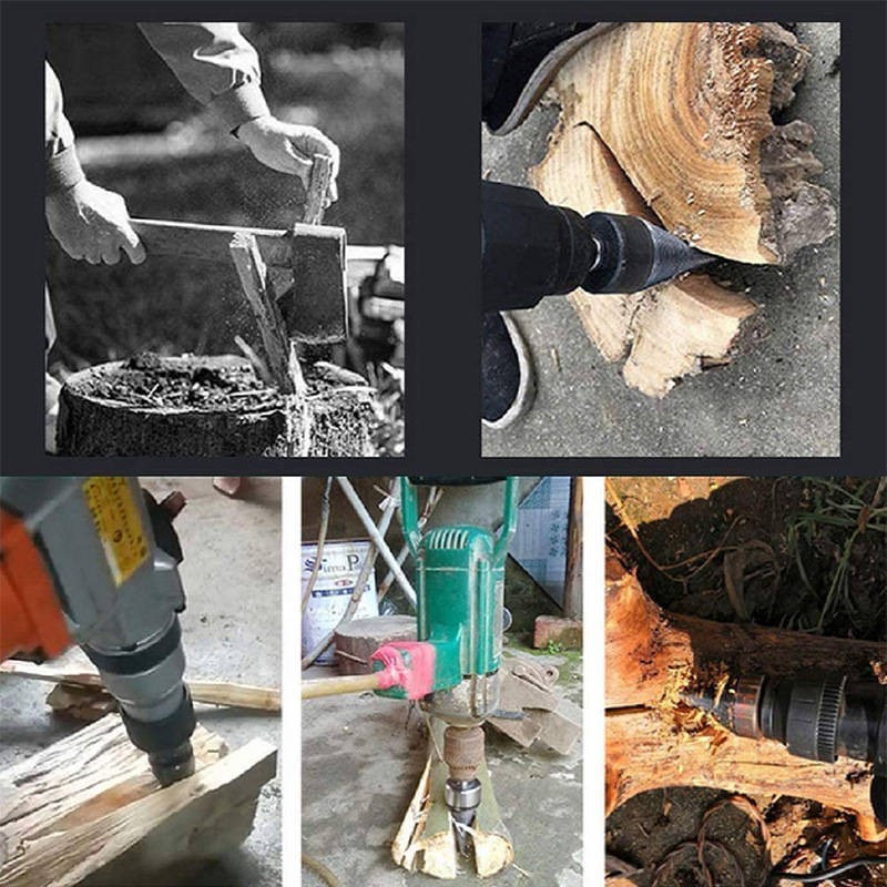 Firewood Splitting Drill Bit Carbon Steel U-Shaped Thread