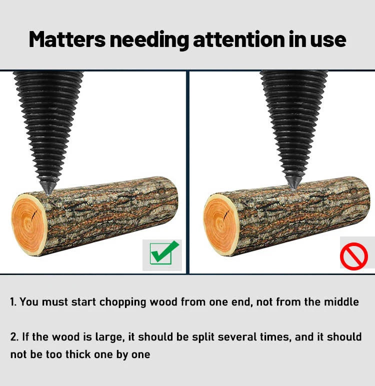 Firewood Splitting Drill Bit Carbon Steel U-Shaped Thread