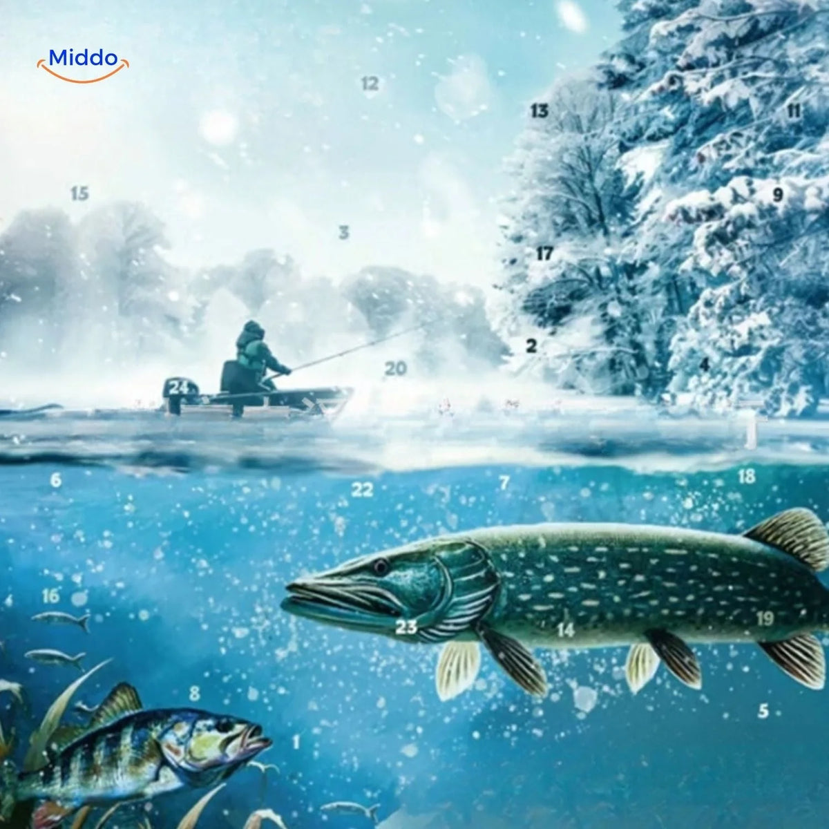 Fishing Advent Calendar 24 Accessories Reusable Wall Calendar