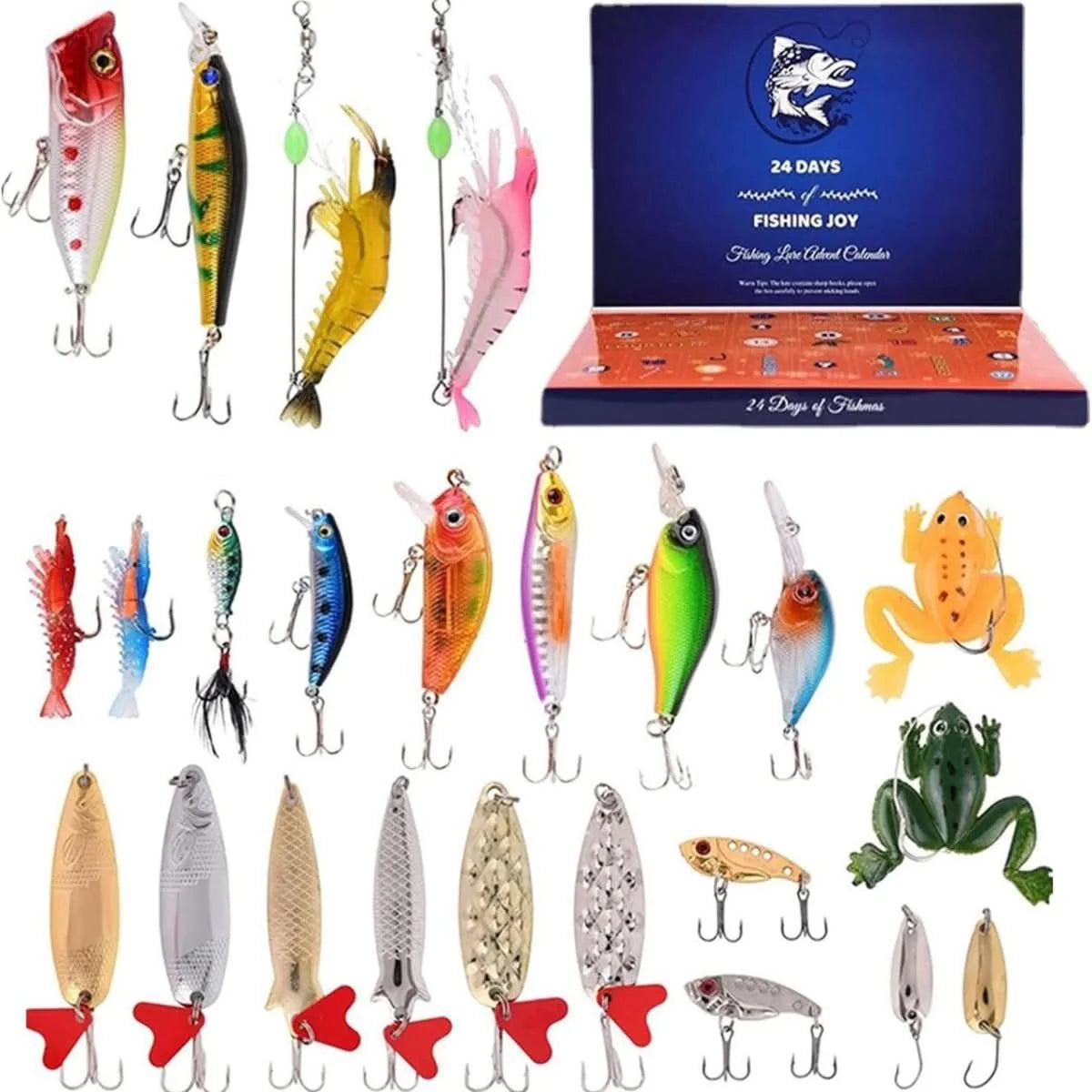 Fishing Advent Calendar 24 Compartments Lures & Hook Accessories