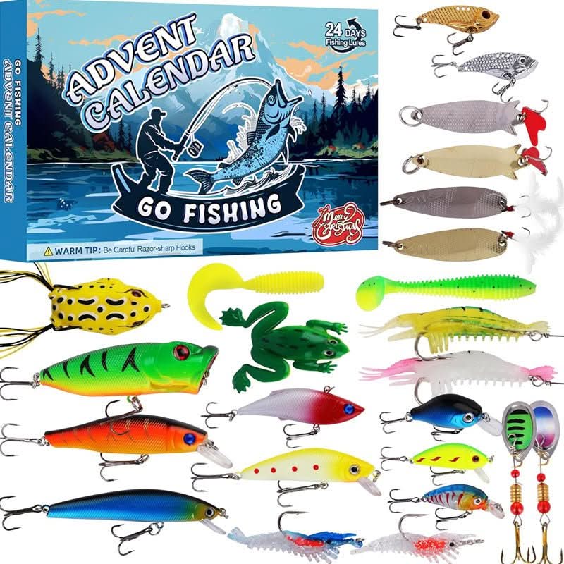 Fishing Advent Calendar 24 Compartments Lures & Hook Accessories