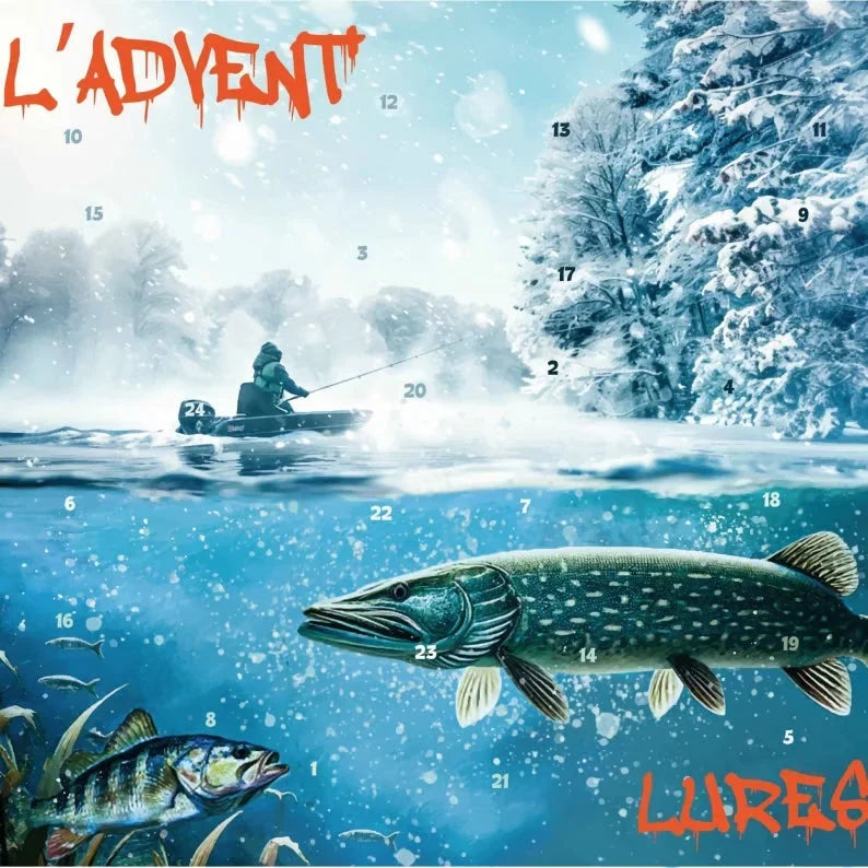 Fishing Advent Calendar 24-Piece Mixed Lure & Tackle Set