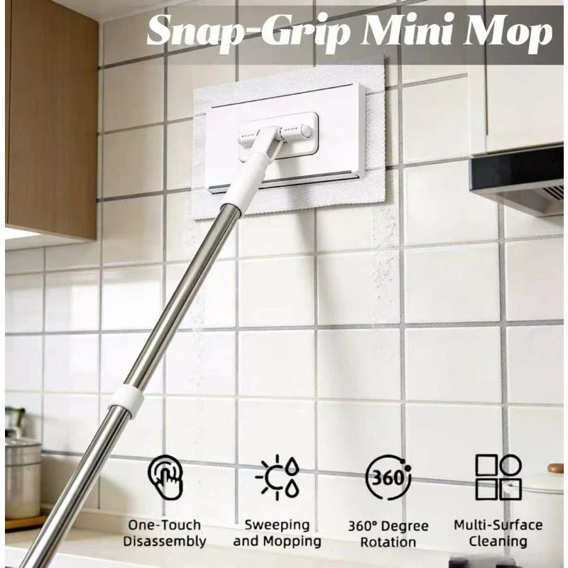 Flat Mop One-Touch Cloth Release 360° Swivel Head