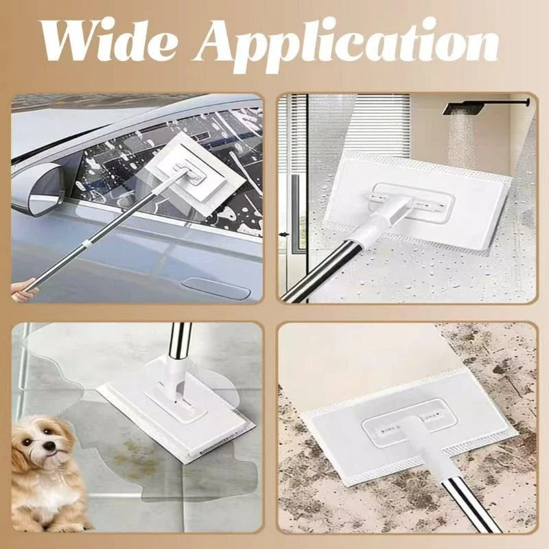 Flat Mop One-Touch Cloth Release 360° Swivel Head