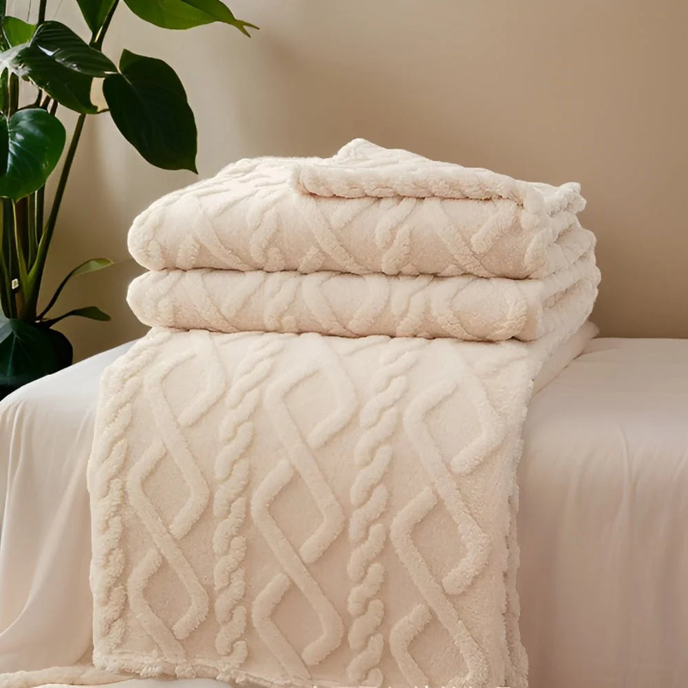Fleece Blanket Double-Layer Breathable Machine-Washable
