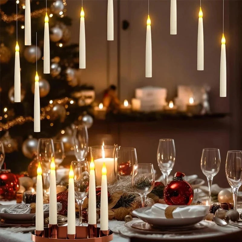 Floating Candles Flameless Flickering Wand Remote Set of 12