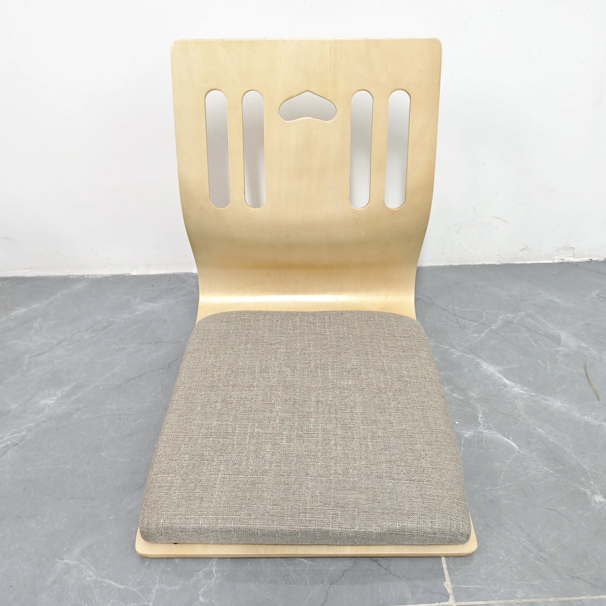 Floor Chair Ergonomic Backrest Birch Wood Frame & Cotton Cushion