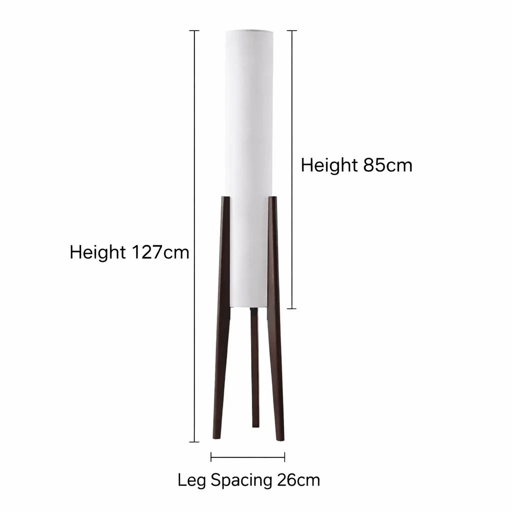 Floor Lamp Solid Walnut Base Dimmable LED Lighting