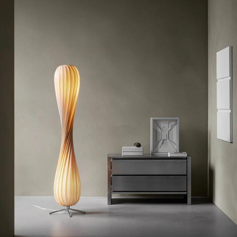 Floor Lamp Twisted Design Flicker-Free LED Chrome Finish