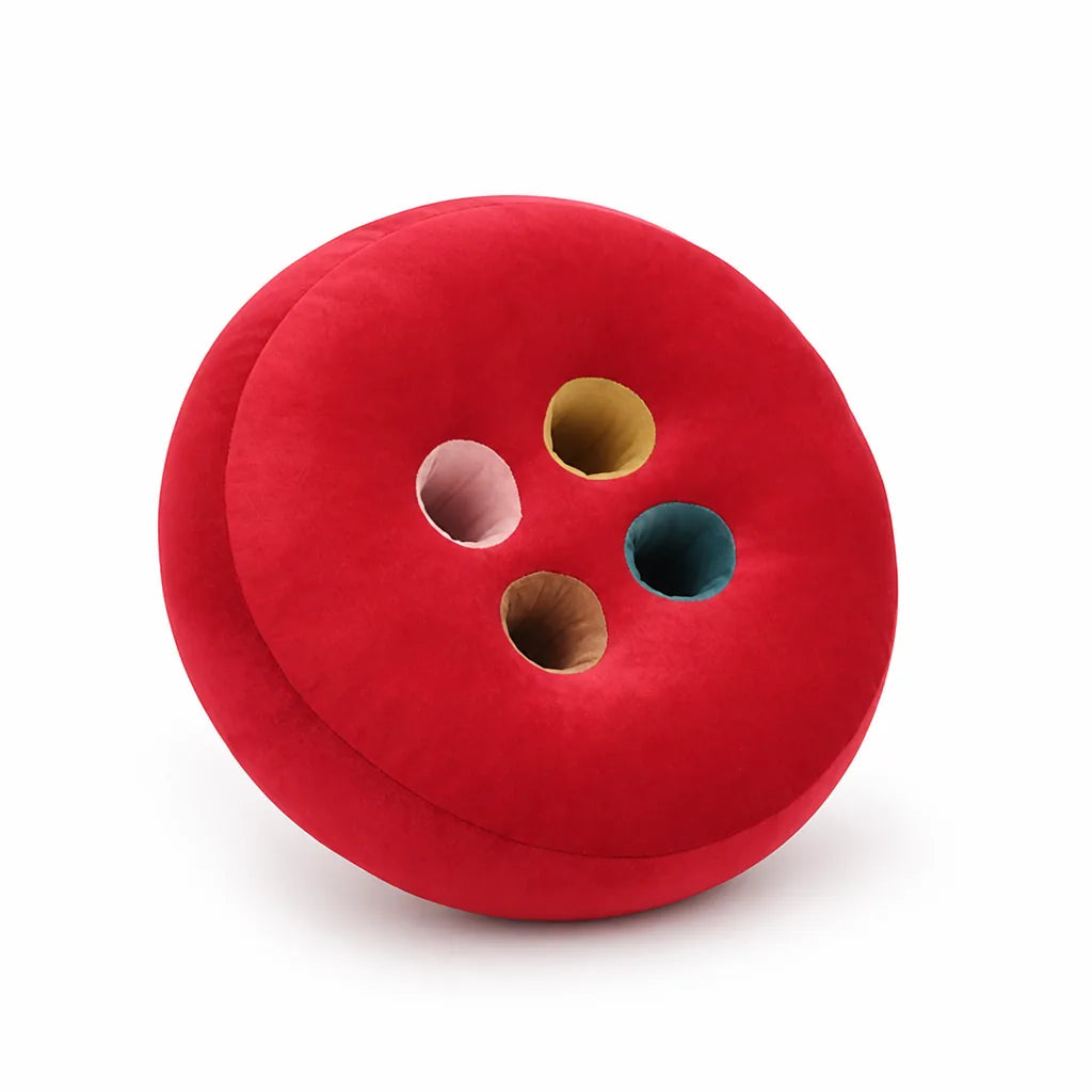 Floor Pouf Velvet Button Design Shape-Stable Foam Core