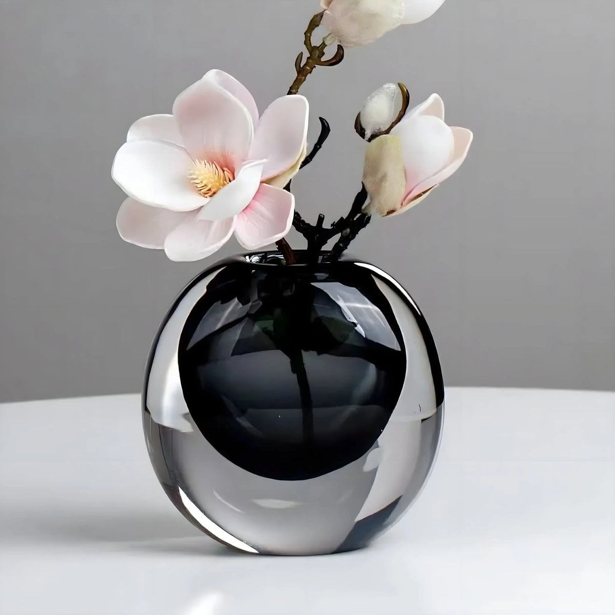 Flower Vase Opalescent Crystal Glass Light-Catching Centerpiece